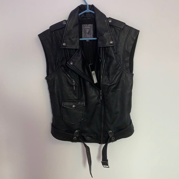 Guess Faux Leather Vest - Picture 1 of 11